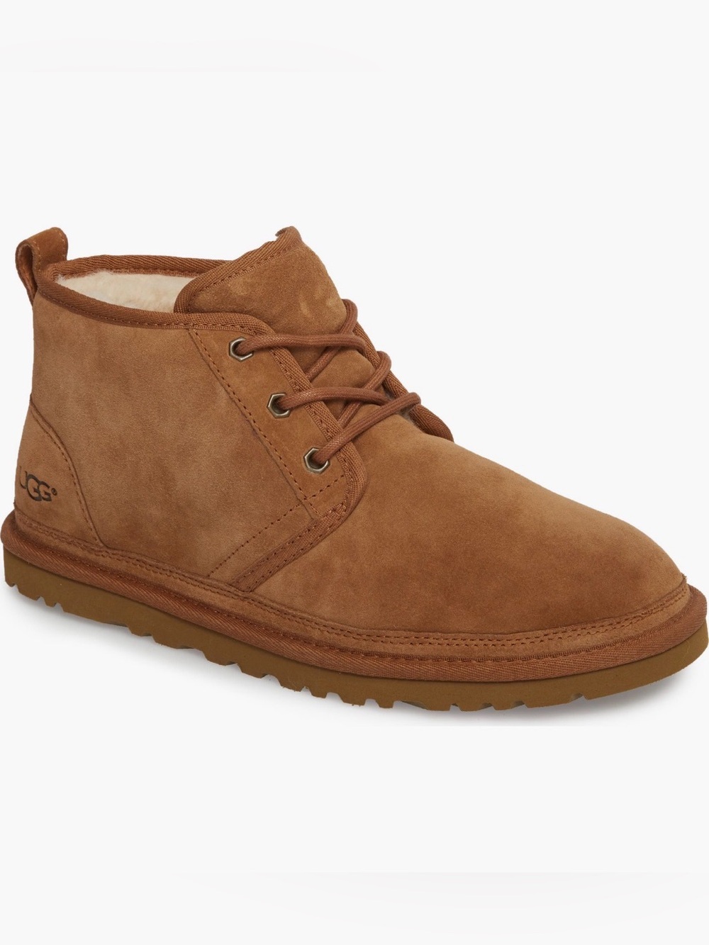 UGG Neumel Suede Chukka Ankle Sheepskin Lined Boots Brown Mens